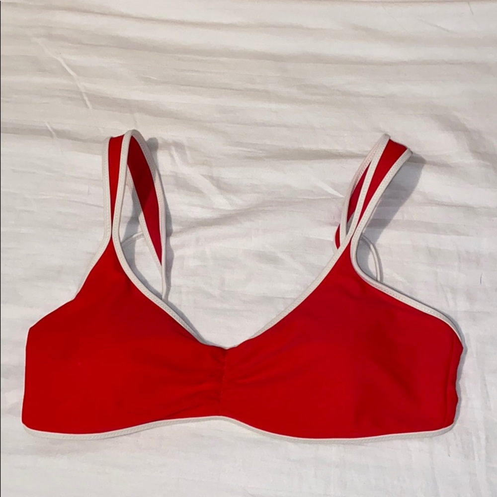 Aerie red bikini top large